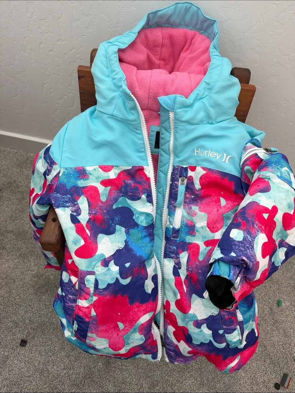 Hurley Aqua, Pink and Purple Girls' Winter Jacket